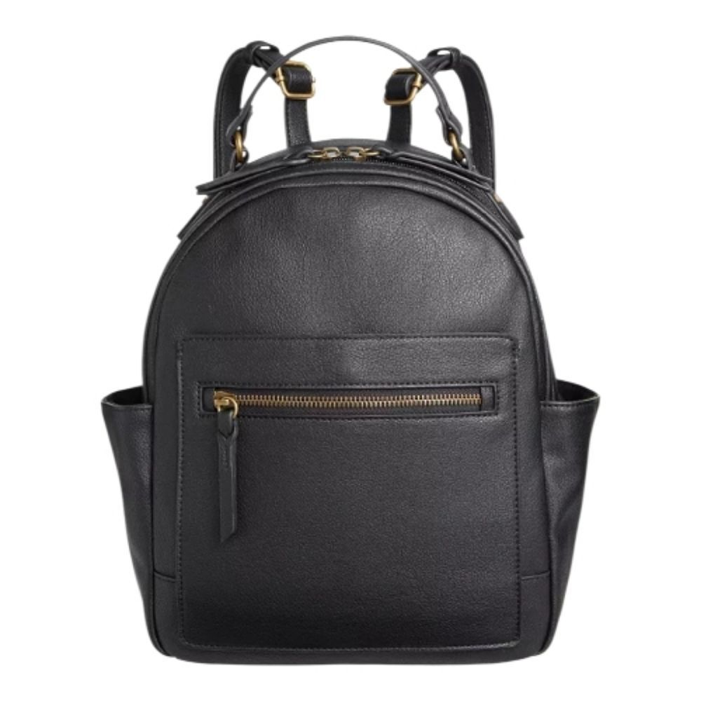 Style & Co. Black Faux Leather Mini Backpack with Gold Hardware